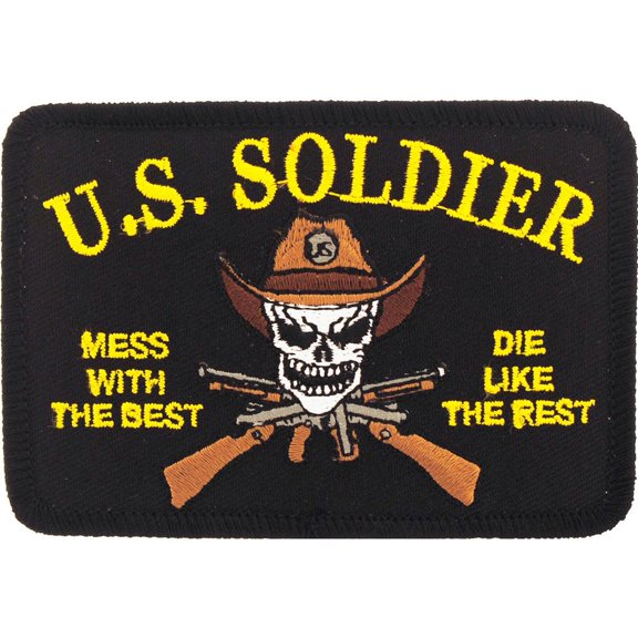 U.S. Army Rangers Skull & Rifles Patch Black & Yellow