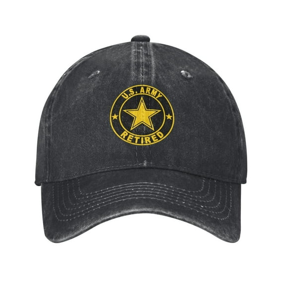 U.S Army Retired Cowboy Hat Baseball Hat Trucker Hat For Men Women Retro Denim Hats Baseball Cap Dad Hat
