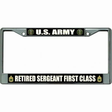 U.S. Army Retired Sergeant First Class Chrome License Plate Frame