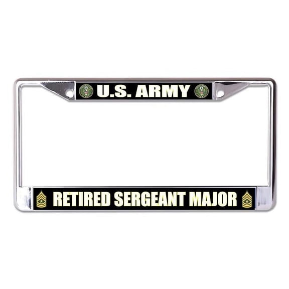 U.S. Army Retired Sergeant Major Chrome License Plate Frame