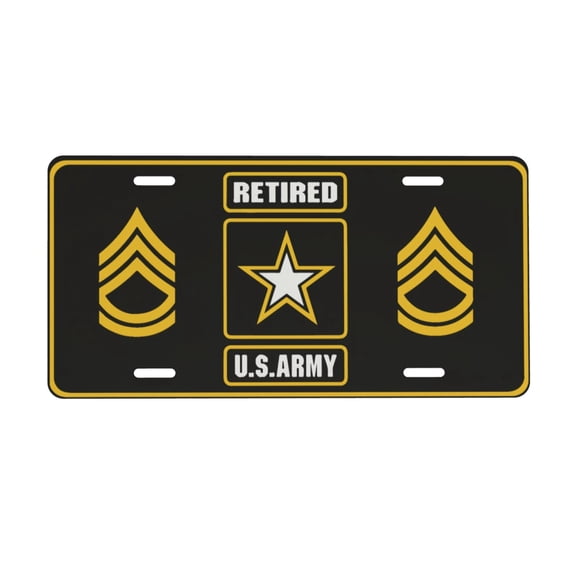 U.S. Army Sergeant First Class License Plate 6x12 Inch Thickening Aluminum Metal Decorative License Plates, Universal Fit For Trucks, Suvs, Vehicles
