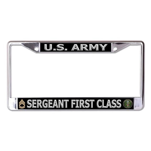 U.S. Army Sergeant First Class Silver Letters Chrome License Plate Frame