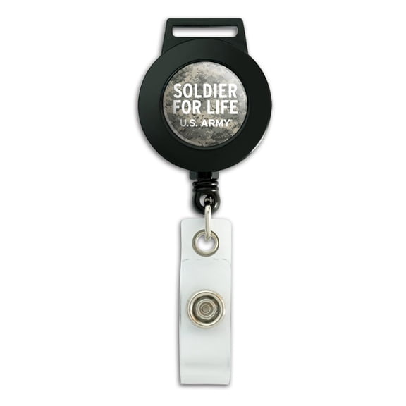 U.S. Army Soldier for Life Lanyard Retractable Reel Badge ID Card Holder