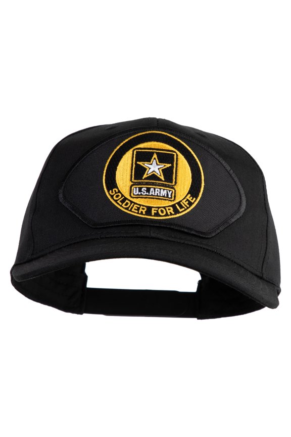 U.S. Army Soldier for Life Patched Solid Cotton Twill Pro Style Cap - Black OSFM