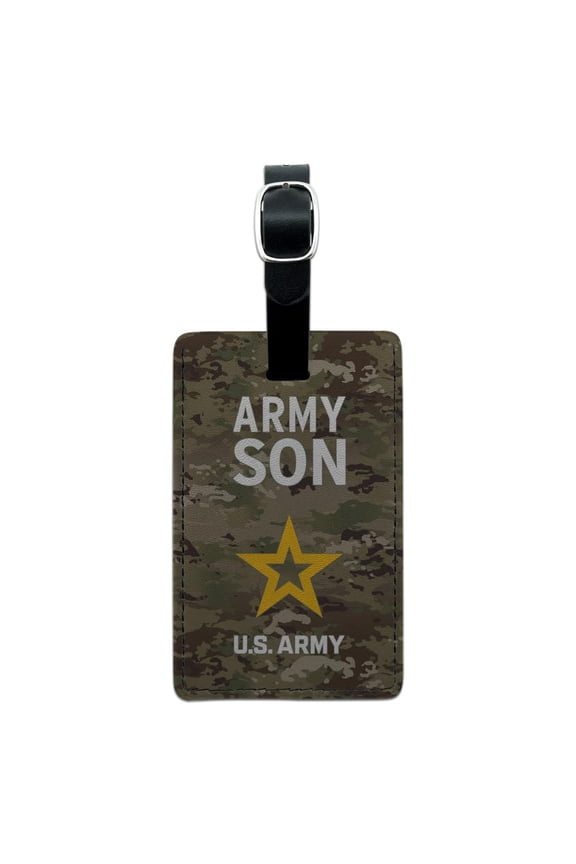 U.S. Army Son Rectangle Leather Luggage Card Suitcase Carry-On ID Tag