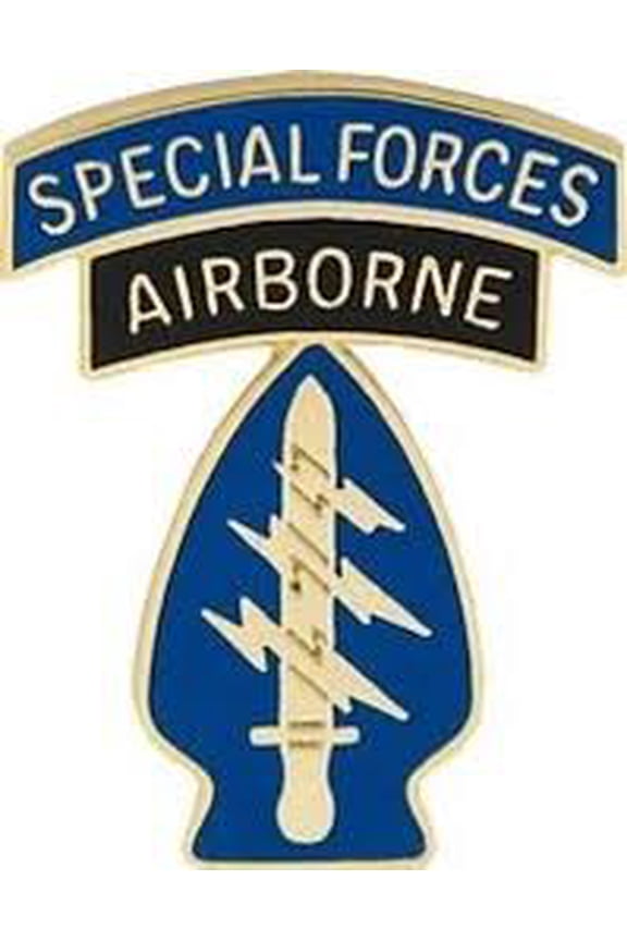 U.S. Army Special Forces (Airborne) Hat/Lapel/Brooch Pin, 11/8" 7/8", Butterfly Clutch Back