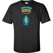 U.S. Army Special Forces with Airborne and Ranger Tab T-shirt