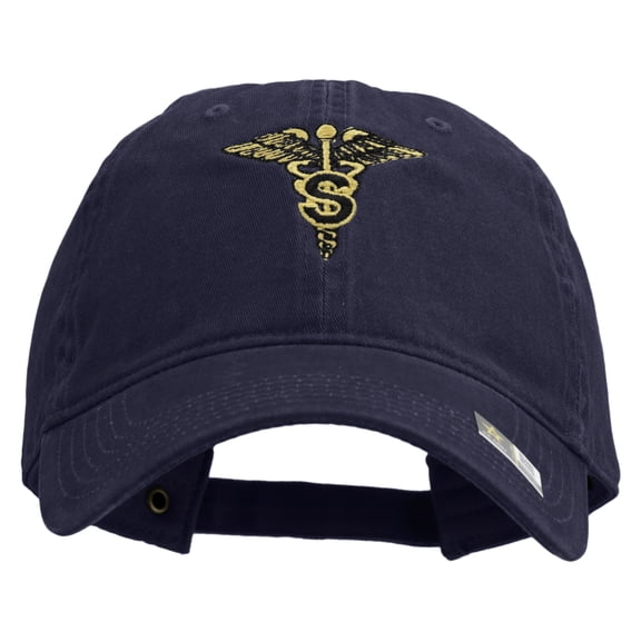 U.S. Army Specialist Corps Embroidered Washed Solid Pigment Dyed Cotton Twill Brass Buckle Cap - Navy OSFM