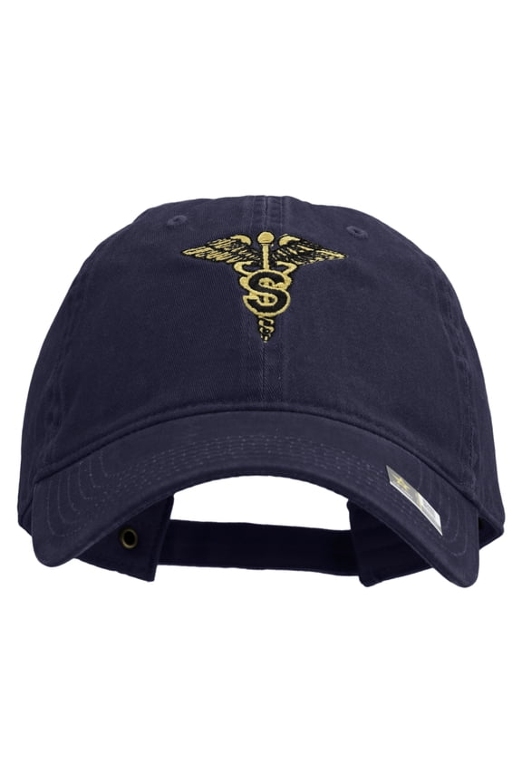 U.S. Army Specialist Corps Embroidered Washed Solid Pigment Dyed Cotton Twill Brass Buckle Cap - Navy OSFM