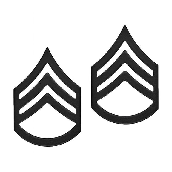 U.S. Army Staff Sergeant Black Metal Rank Pin STA-BRITE