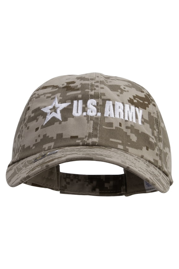 U.S. Army Star Embroidered Enzyme Washed Camo Cap - Desert Digital OSFM