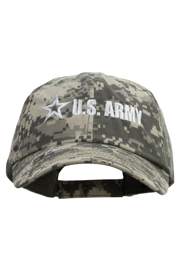U.S. Army Star Embroidered Enzyme Washed Camo Cap - Digital Camo OSFM