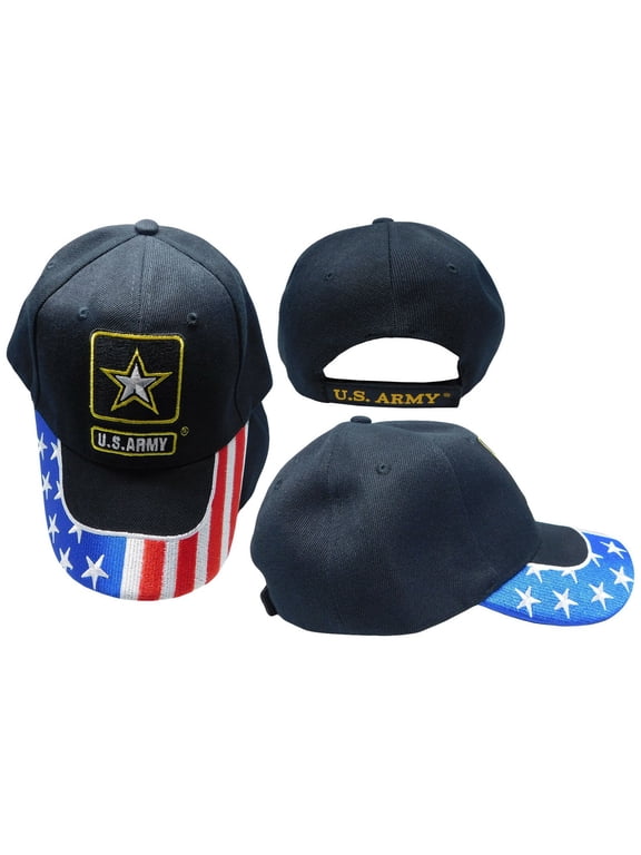 U.S. Army Star USA Black USA Patriotic Embroidered Cap Hat Licensed