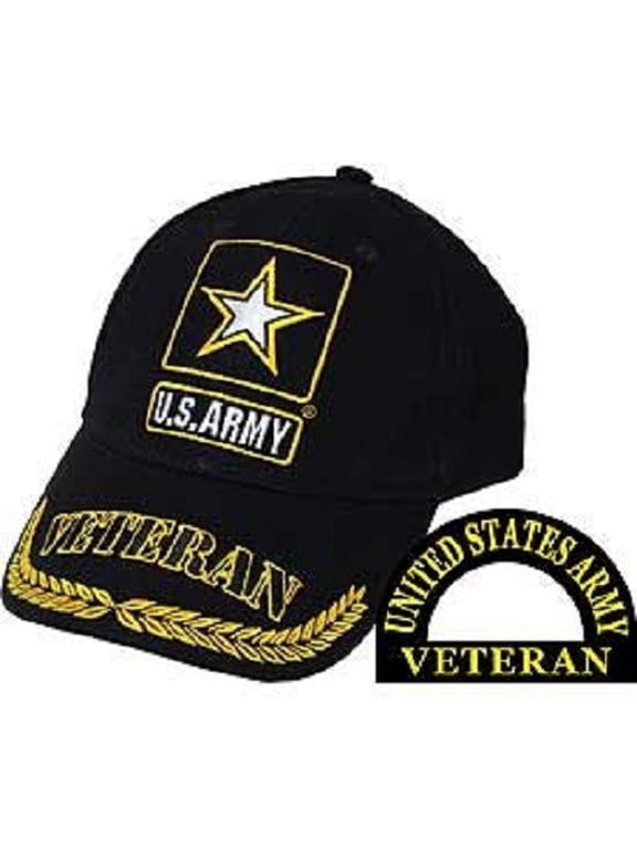 U.S. Army Star Veteran Feathered Ball Cap Embroidered 3D Hat 100% COTTON