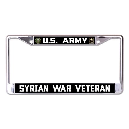 U.S. Army Syrian War Veteran Chrome License Plate Frame