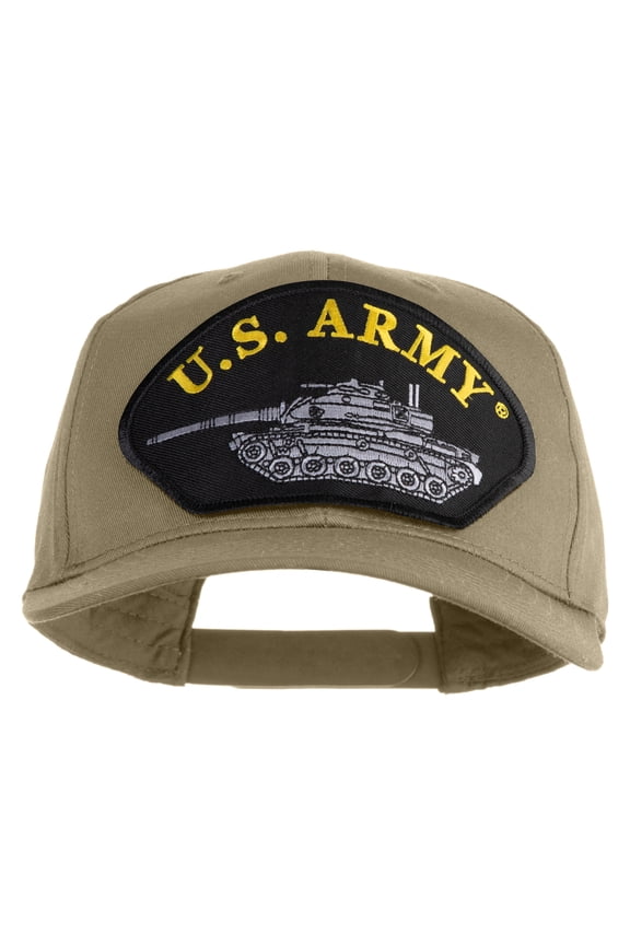 U.S. Army Tank Patched Solid Cotton Twill Pro Style Cap - Khaki OSFM