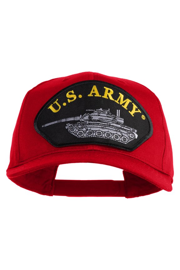U.S. Army Tank Patched Solid Cotton Twill Pro Style Cap - Red OSFM