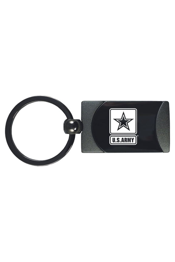 U.S. Army Two-Tone Rectangular Key Chain (Gun Metal)