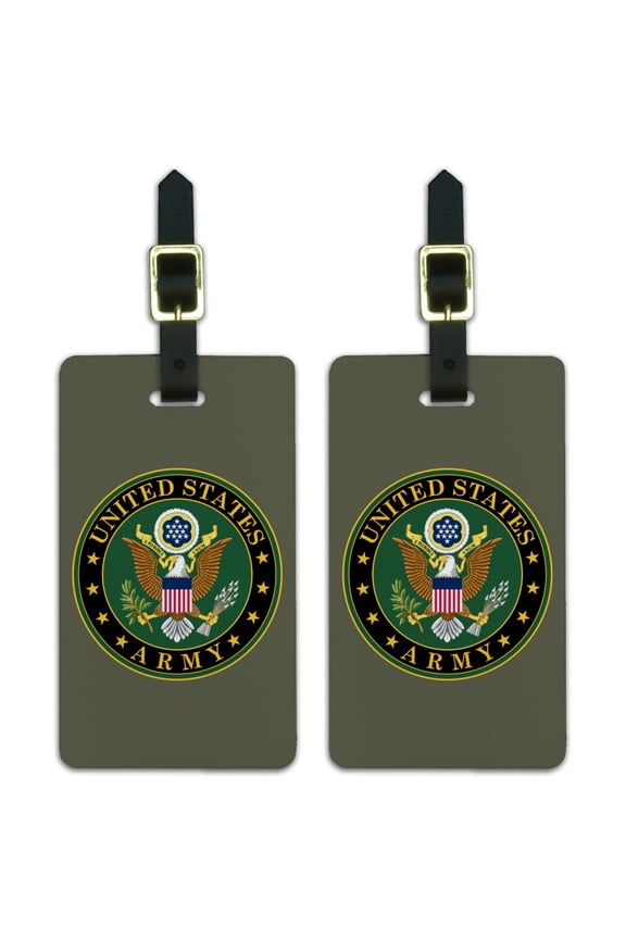 U.S. Army United States Army Eagle Logo Luggage ID Tags Suitcase Carry-On Cards - Set of 2