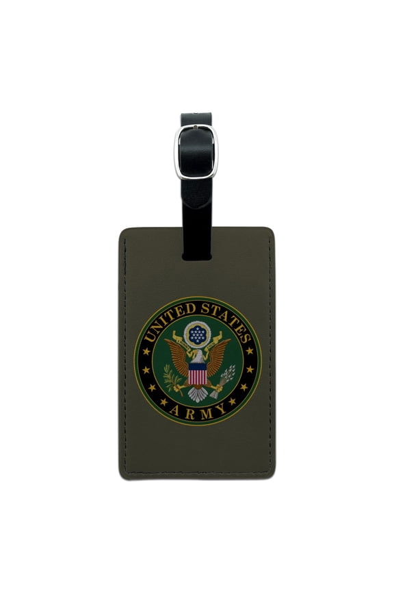 U.S. Army United States Army Eagle Logo Rectangle Leather Luggage Card Suitcase Carry-On ID Tag