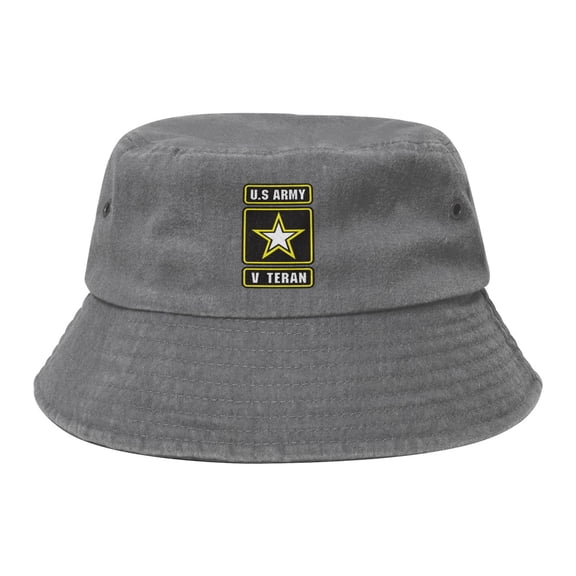 U.S. Army V Teran Washed Bucket Hat For Men Women Denim Bucket Hat Sun Hat Cowboy Fishing Beach Hat