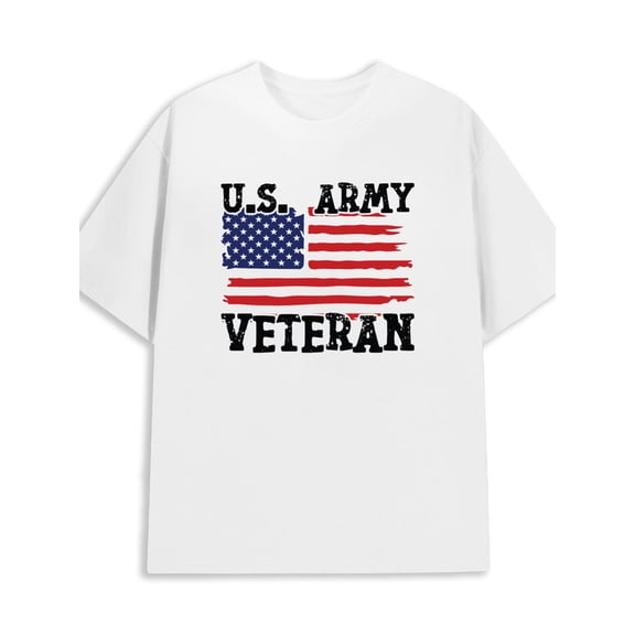 U.S. Army Veteran 180G 100% Cotton 180G 100% Cotton men's retro pack 2025 white Retro Unisex Shirt Crewneck tshirts Vintage Unisex Shirt Short Sleeve tshirts Halloween gifts
