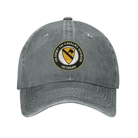 U.S. Army Veteran 1st Cavalry Division Adult Adjustable Classic Washed Casquette Cap Hat Baseball Cap For Man For Woman