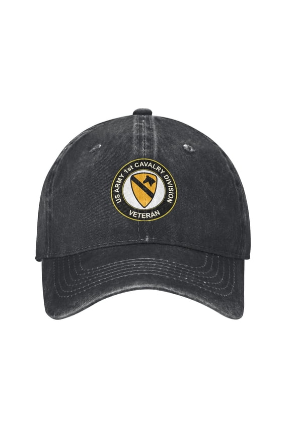 U.S. Army Veteran 1st Cavalry Division Adult Adjustable Classic Washed Casquette Cap Hat Baseball Cap For Man For Woman