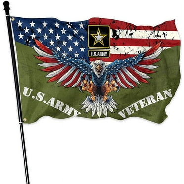 U.S. Army -Veteran Flag 3x5 Ft Outdoor American Eagle -Military Flag Double Sided Mirror Print -Memorial Day 4th of July Independence- Day Flags for House Indoor Outside Yard -Patriotic Banner Decor