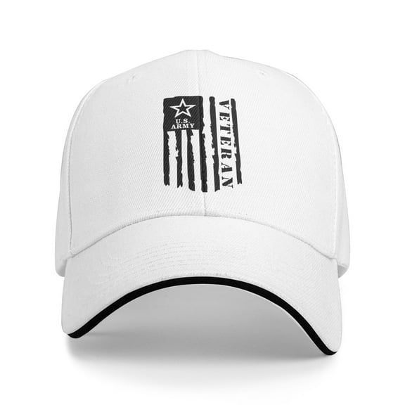 U.S Army Veteran Flag Unisex Adult Baseball Caps Adjustable Casquette Dad Hat Sandwich Cap Outdoors Headwear