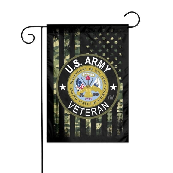 U.S. Army Veteran Garden Flag for Yard Outside Decorations Double Sided for Home Indoor Outdoor Porch Patio Garden 12x18 in