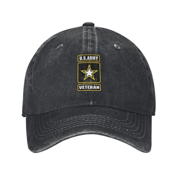 U.S. Army Veteran Logo Cowboy Hat Baseball Hat Trucker Hat For Men Women Retro Denim Hats Baseball Cap Dad Hat
