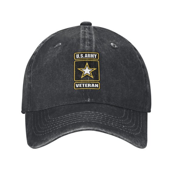 U.S. Army Veteran Logo Cowboy Hat Baseball Hat Trucker Hat For Men Women Retro Denim Hats Baseball Cap Dad Hat
