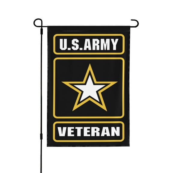 U.S. Army Veteran Logo Garden Flag 12.5x18 Inch Double Sided Decorations Outdoor Yard Flags For Outside Lawn Porch Garden Decor