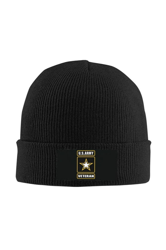 U.S. Army Veteran Logo Men Women Knitted Hat Adult Knit Beanie For Fall Winter Knit Hat Cap