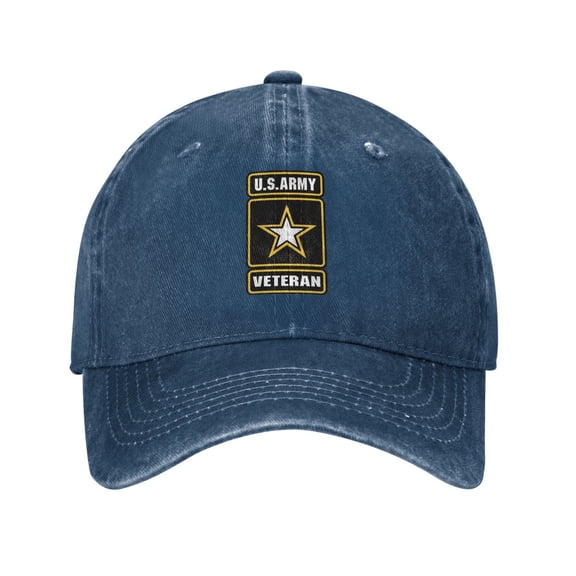 U.S. Army Veteran Logo Unisex Adult Washed Denim Cotton Sport Outdoor Baseball Cap Adjustable Cowboy Baseball Hat