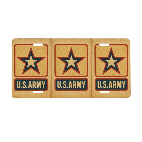 U.S. Army Veteran Logos License Plate 6x12 Inch Thickening Aluminum Metal Decorative License Plates, Universal Fit For Trucks, Suvs, Vehicles