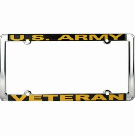 U.S. Army Veteran Thin Rim Chrome License Plate Frame