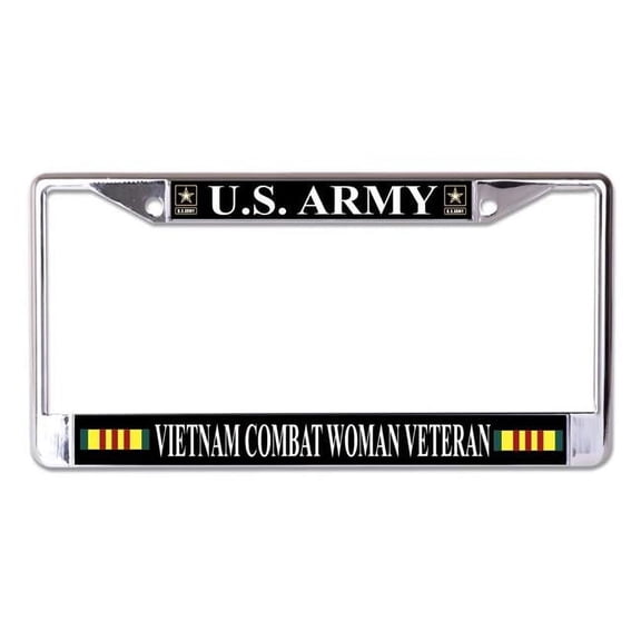U.S. Army Vietnam Combat Woman Veteran Chrome License Plate Frame
