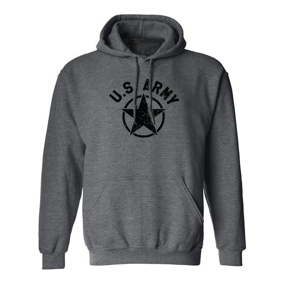 U.S. Army Vintage Arch Logo with black ink Adult Hooded Sweatshirt