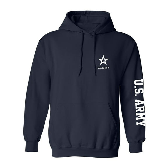U.S. Army White Sleeve Print Adult Hooded Sweatshirt