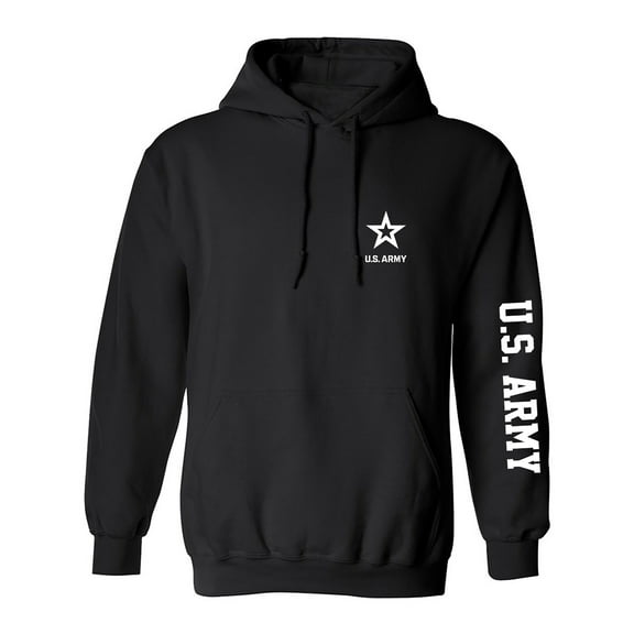 U.S. Army White Sleeve Print Adult Hooded Sweatshirt