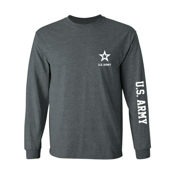 U.S. Army White Sleeve Print Adult Long Sleeve T-shirt