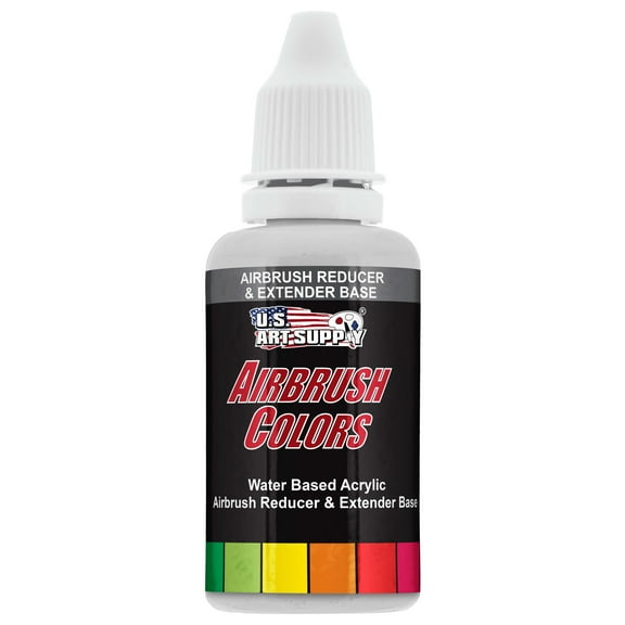U.S. Art Supply 1-Ounce Pint Airbrush Thinner for Reducing Airbrush Paint for All Acrylic Paints - Extender Base, Reducer to Thin Colors Improve Flow - Works for Thinning Acrylic Pouring Paint