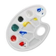 thumbnail image 1 of U.S. Art Supply 10-Well Plastic Artist Painting Palette - Paint Color Mixing Trays - Kids, Art Students, Classroom, Craft Projects, Fun Parties, Events - Brush Mix Acrylic, Oil, Watercolor, Tempera, 1 of 5