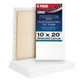 thumbnail image 1 of U.S. Art Supply 10 x 20 inch Stretched Canvas 12-Ounce Triple Primed, 6-Pack - Professional Artist Quality White Blank 3/4" Profile, 100% Cotton, Heavy-Weight Gesso - Acrylic Pouring, Oil Painting, 1 of 7