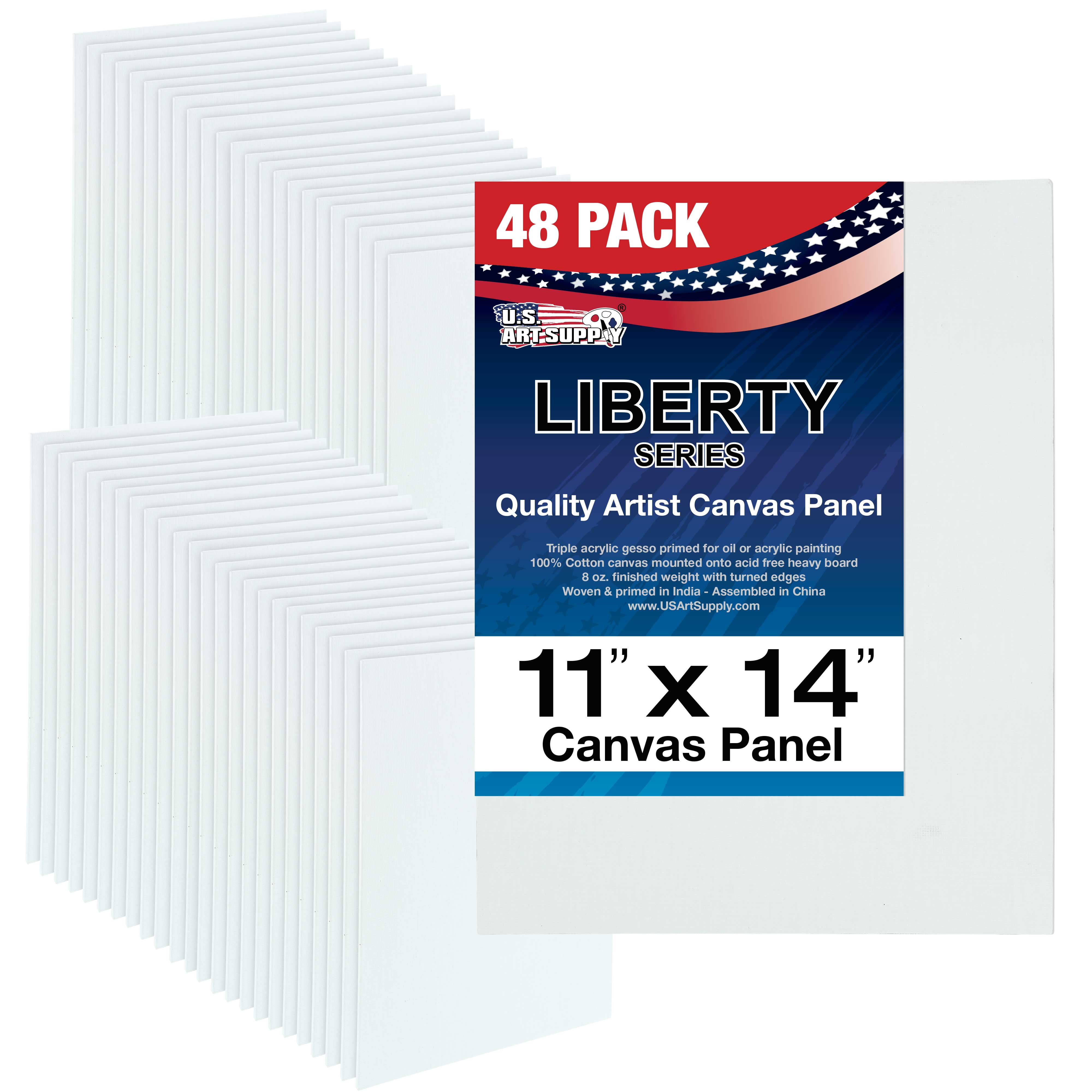 U.S. Art Supply 11 X 14 inch Professional Artist Quality Acid Free Canvas Panels 48-Pack (4 Full Cases of 12 Single Canvas Panels)