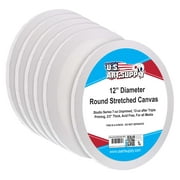 U.S. Art Supply 12 Inch Diameter Round 12 Ounce Primed Gesso Professional Quality Acid-Free Stretched Canvas (Pack of 6)