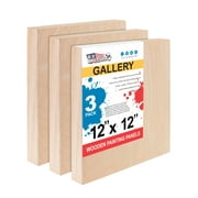 U.S. Art Supply 12" x 12" Birch Wood Paint Pouring Panel Boards, Gallery 1-1/2" Deep Cradle (Pack of 3)