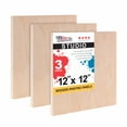 thumbnail image 1 of U.S. Art Supply 12" x 12" Birch Wood Paint Pouring Panel Boards, Studio 3/4" Deep Cradle (Pack of 3), 1 of 6